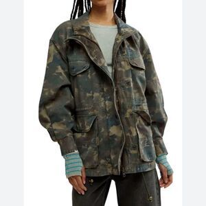 Nordstrom Leith Camo Military Style Jacket Women’s Size S